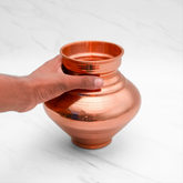 Pure Copper Pooja Kalash - Strong & Heavy - Harmless & Lead-Free - Leak Proof - Provides Many Health Benefits